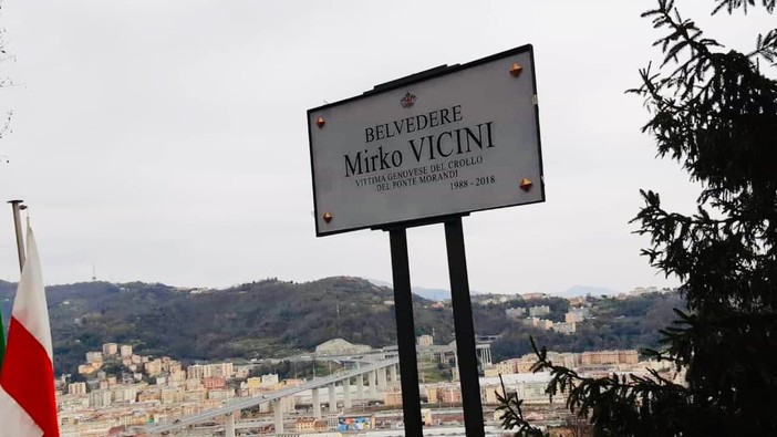 Ponte Morandi, il belvedere Valpolcevera intitolato a Mirko Vicini