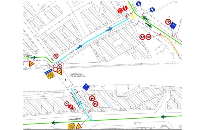 Sottopasso di via Bartolomeo della Certosa, scatta la chiusura