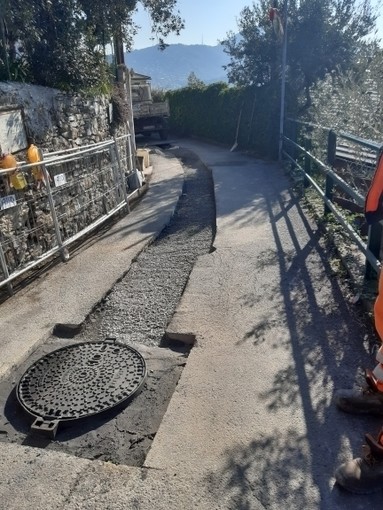 Collettore fognario in via del Castello a Recco, la consegna nei tempi previsti