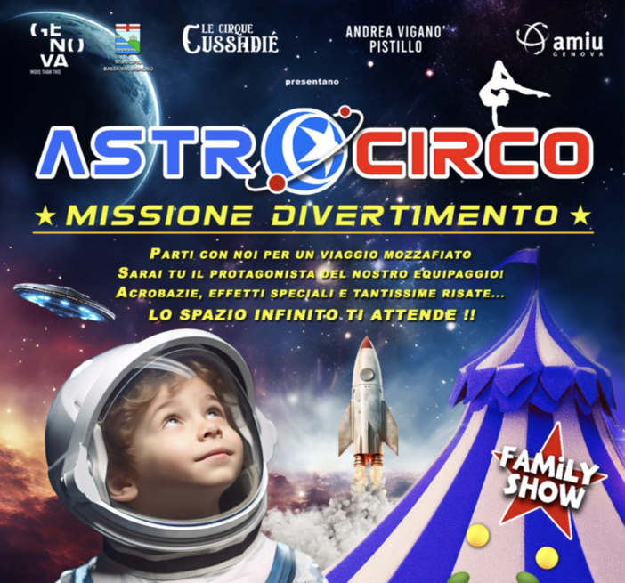 San Fruttuoso, in piazza Martinez uno spettacolo ‘stellare’: arriva ‘Astrocirco, missione divertimento’