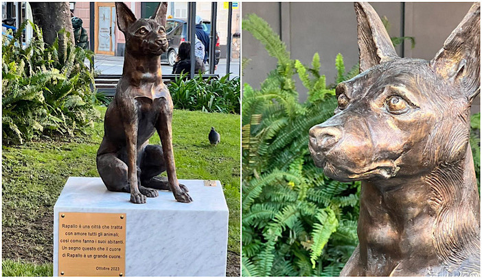 Una statua celebra l'amore infinito tra i cani e l'uomo: il regalo di un padrone rimasto senza il suo quattrozampe