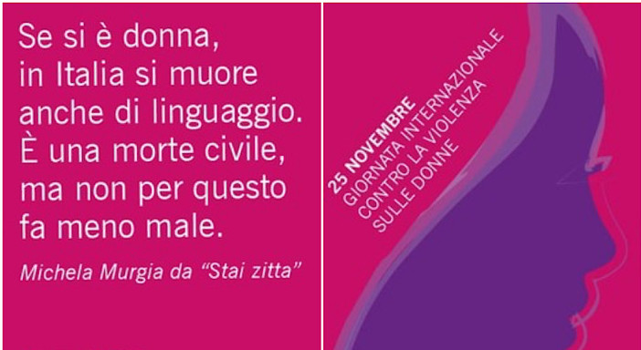 25 Novembre: cartoline omaggio in centro storico con le frasi di Michela Murgia