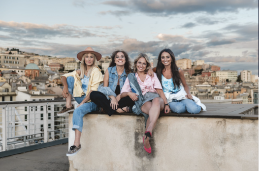 Le testimonial Alice Arcuri, Giorgia Cenni, Marina Minetti e Valeria Olivieri (Foto GenovaJeans)