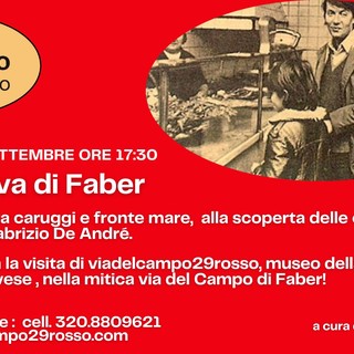 Sabato 10 settembre “La Genova di Faber”, passeggiata nella Città Vecchia sulle orme di Fabrizio De André