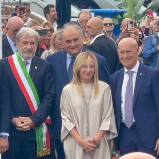 Giorgia Meloni a Genova firma il patto per la Liguria: in arrivo 29,5 milioni per lo scolmatore del Bisagno (Foto e Video)