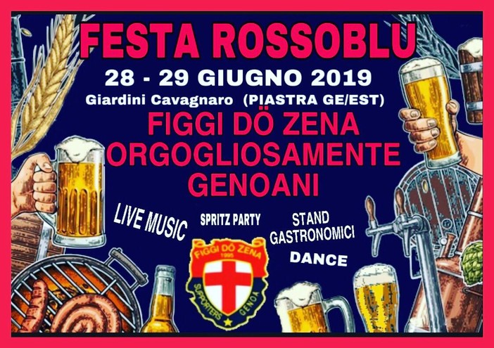 Venerdì e sabato ai giardini Cavagnaro la &quot;Festa rossoblu dei Figgi do Zena&quot;