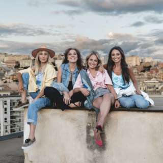 Le testimonial Alice Arcuri, Giorgia Cenni, Marina Minetti e Valeria Olivieri (Foto GenovaJeans)