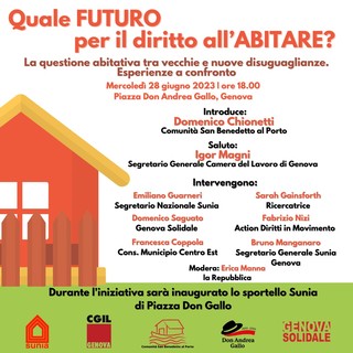 “Quale futuro per il diritto all’abitare?”, in piazza Don Gallo l'incontro di riflessione e confronto sulla questione abitativa