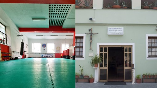 Nervi, la palestra inagibile porta il karate in chiesa. Don Valentino Porcile: “Situazione di emergenza, la Chiesa deve andare incontro al territorio”