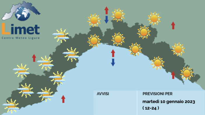 Meteo, cielo sereno ma vento forte al mattino, qualche nuvola nel pomeriggio