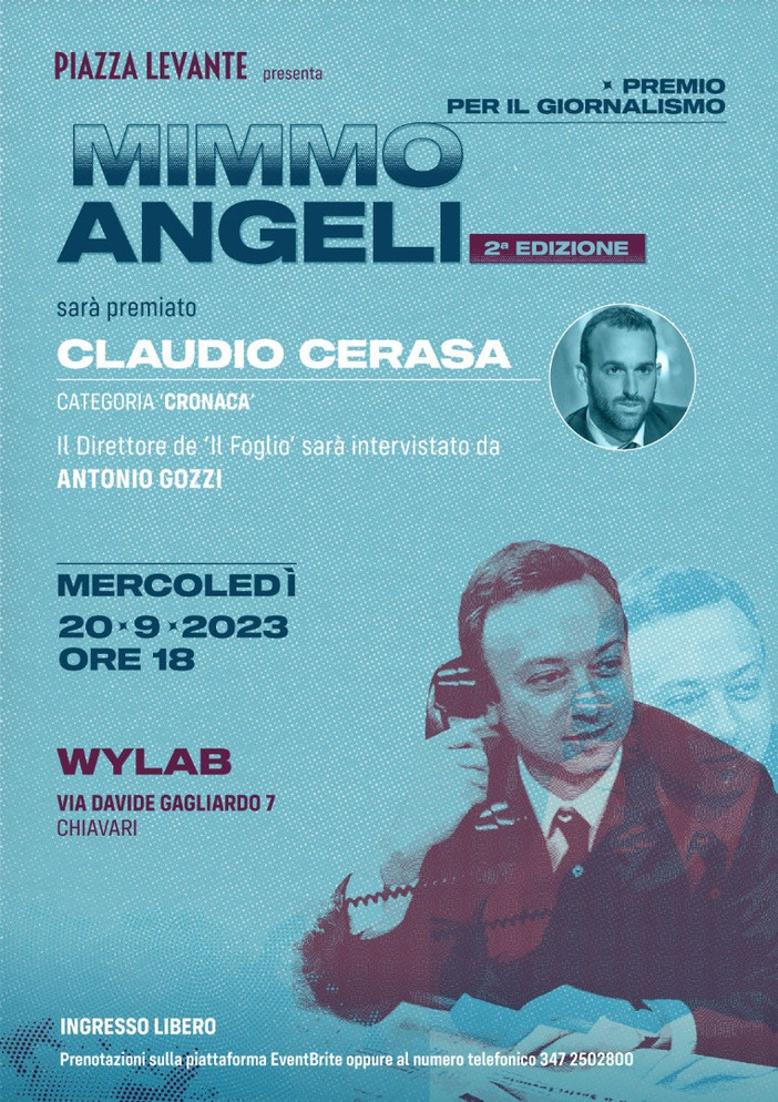 Premio Angeli: Claudio Cerasa premiato a Wylab per la categoria cronaca