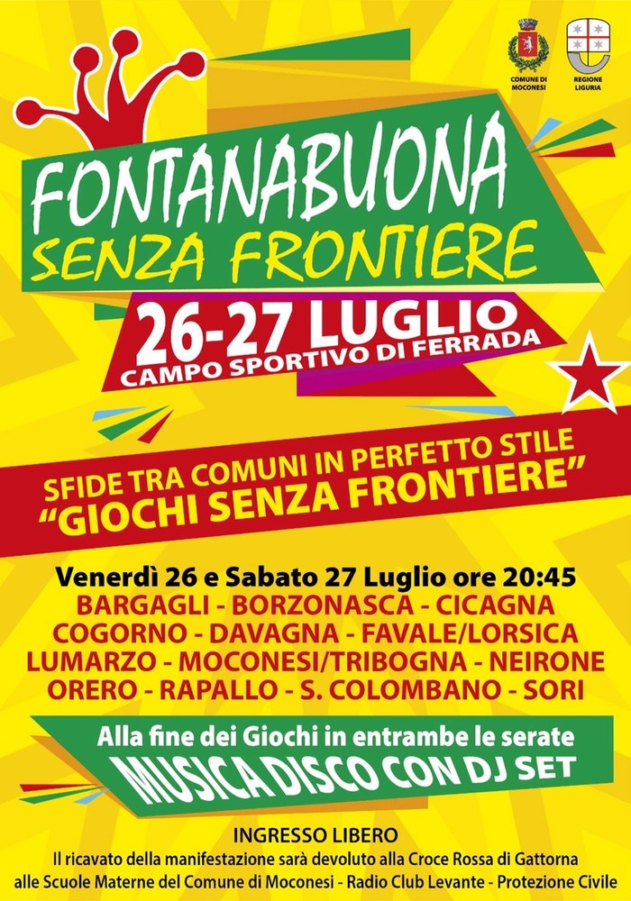 Tornano le sfide sportive fra i Comuni con &quot;Fontanabuona Senza Frontiere&quot;