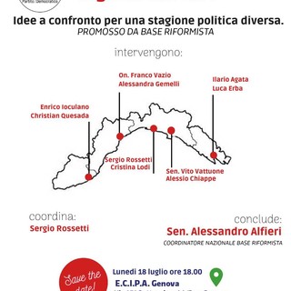 Lunedì 18 luglio a Genova l'incontro con il coordinatore di Base Riformista Nazionale Alessandro Alfieri