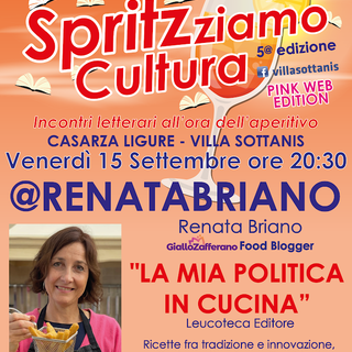 SpritzZiamo Cultura, Renata Briano protagonista dell'ultimo appuntamento a Villa Sottanis