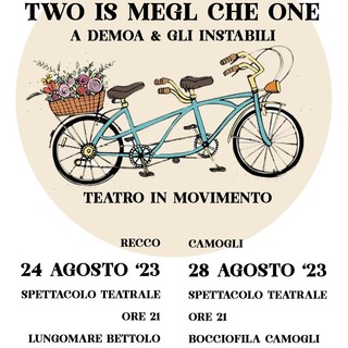 &quot;Two is megl che one&quot;, il 24 agosto a Recco il teatro arriva sul lungomare