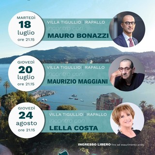 Premio Rapallo BPER Banca 2023: al via gli incontri con Mauro Bonazzi, Maurizio Maggiani e Lella Costa