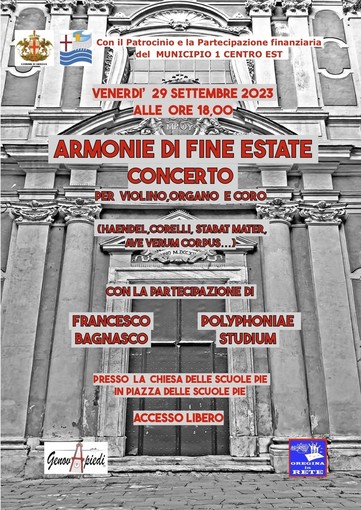 'Armonie di fine estate', un concerto di violino organo e coro per valorizzare il patrimonio culturale