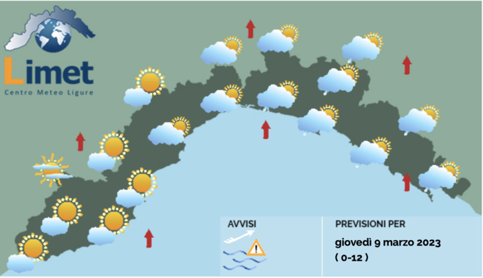 Meteo, ancora qualche possibile piovasco a levante