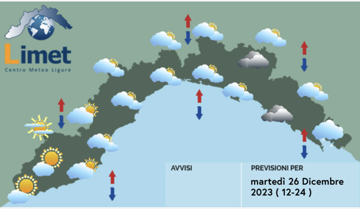 Meteo, ancora nuvole sul centro levante