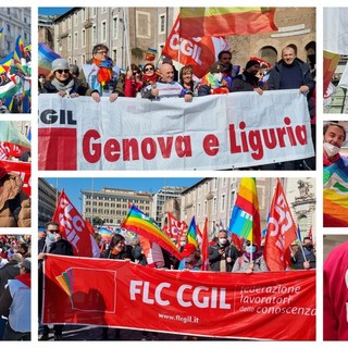 Guerra in Ucraina, la Cgil Liguria in piazza a Roma per la manifestazione 'Europe for peace' (Foto)