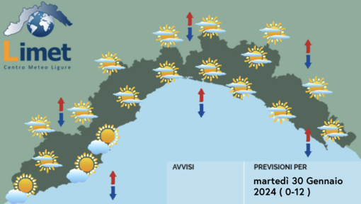 Meteo, ancora tempo stabile su tutta la Liguria