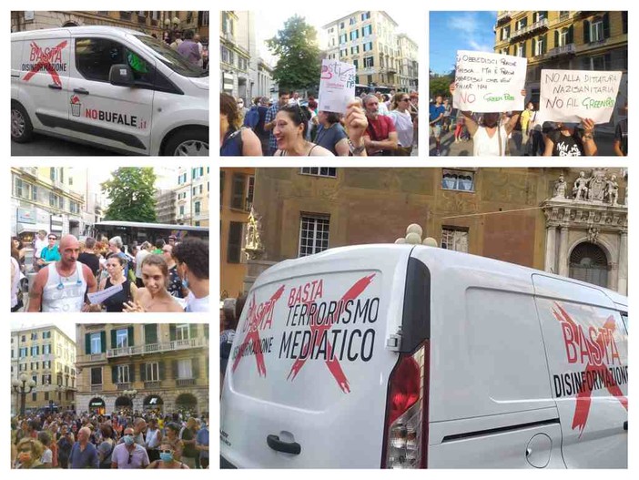 Un centinaio davanti la prefettura contro il green pass: &quot;No alla dittatura nazisanitaria, libertà!&quot; (FOTO E VIDEO)