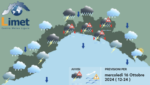 Meteo, giornata di piogge su tutta la Liguria. allerta gialla su centro e ponente fino alle 18