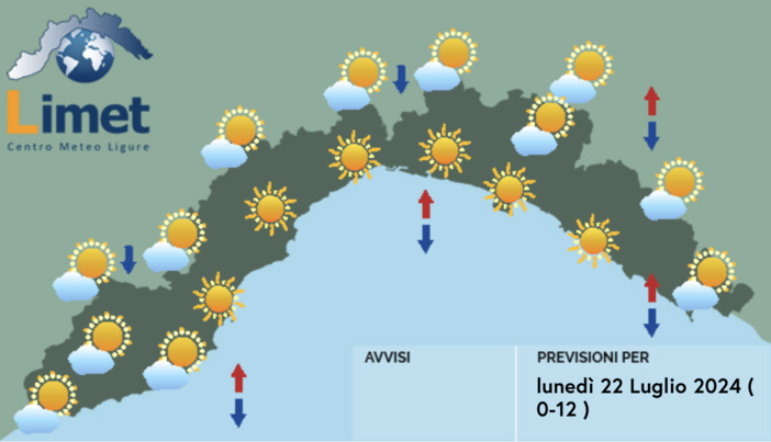 Meteo, nuvole in diminuzione sulla Liguria. Possibili temporali sui rilievi nel pomeriggio