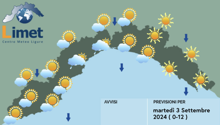 Meteo, mattinata soleggiata sulla Liguria