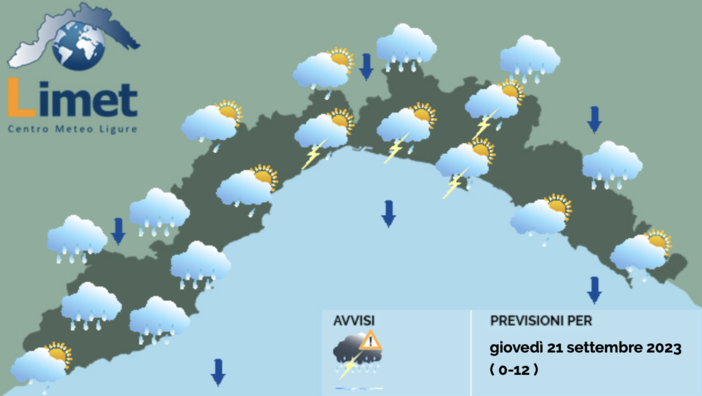 Meteo, ancora allerta sulla Liguria: possibili temporali intensi