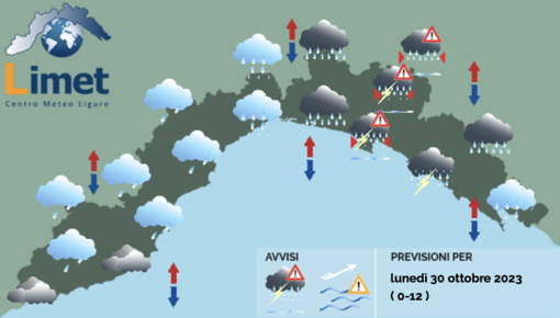 Meteo Liguria, piogge e temporali su tutta la regione. Allerta arancione su centro e levante