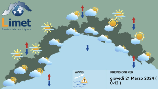 Meteo, nubi basse e temperature massime in lieve diminuzione