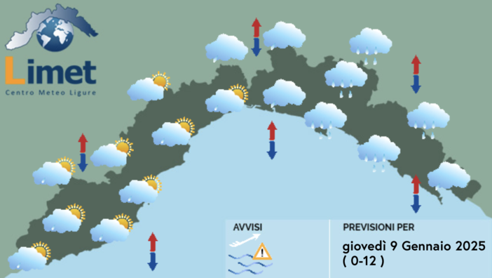 Meteo, mattinata di piogge diffuse soprattutto sul centro e levante ligure ma nel pomeriggio migliora