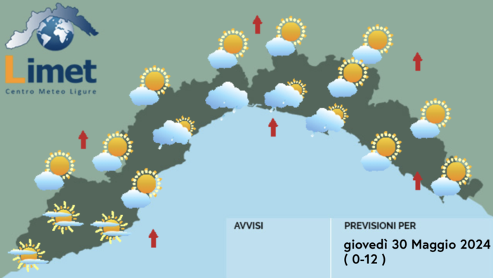 Meteo, possibili deboli precipitazioni su gran parte della Liguria già dalla mattina