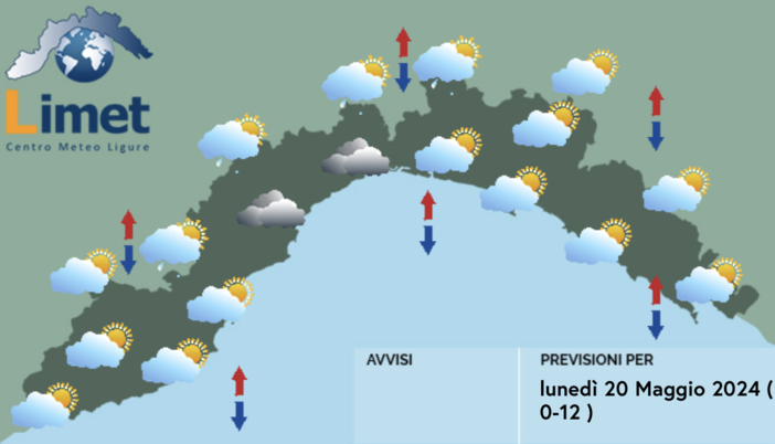 Meteo, dal pomeriggio piogge forti sul Ponente ligure