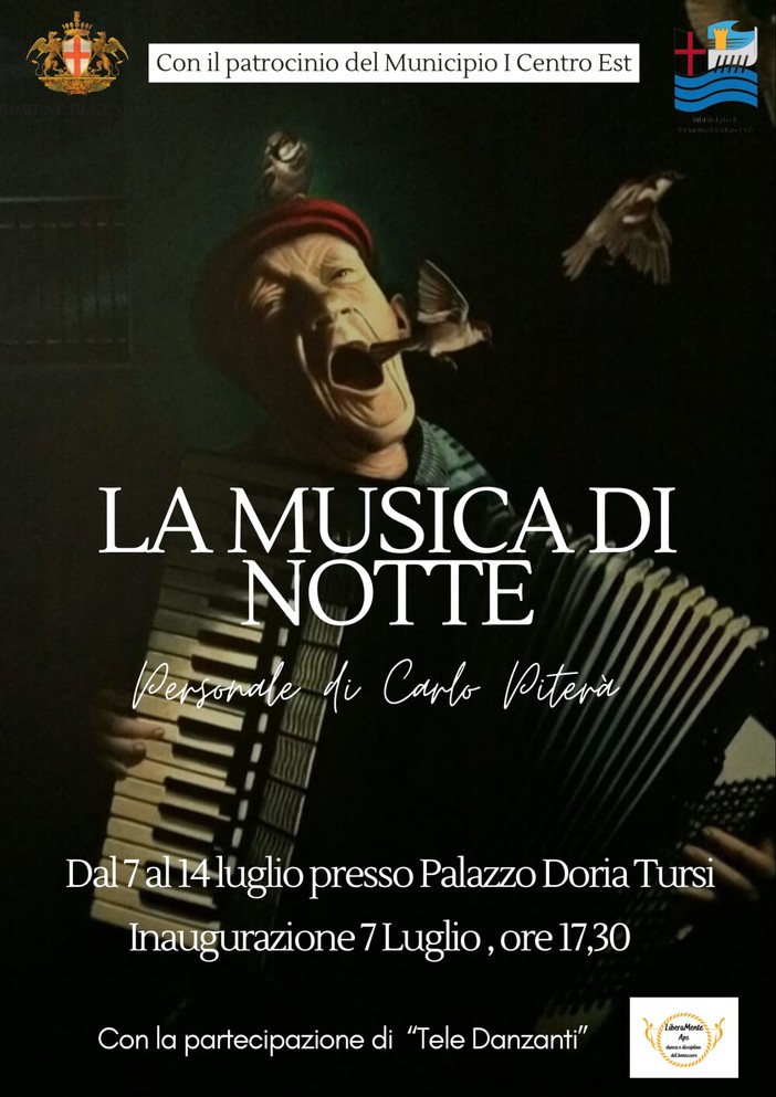 Domani a Palazzo Tursi inaugura la mostra di Carlo Piterà &quot;La musica di notte&quot;