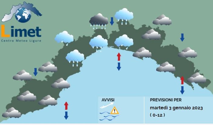 Meteo, piogge tra savonese di levante e genovesato occidentale