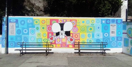 L’arte trasforma i giardini Capponi: un nuovo murales colora il parco giochi