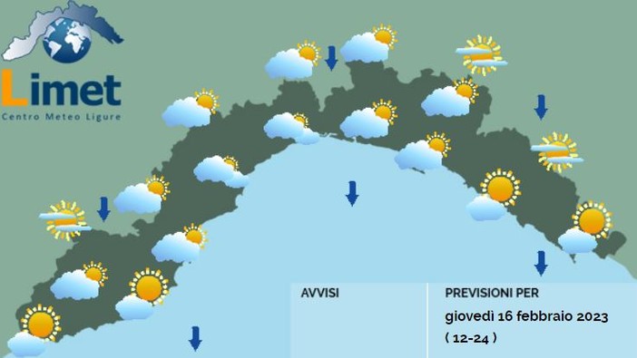 Meteo, nubi su tutta la fascia costiera, possibili precipitazioni in giornata