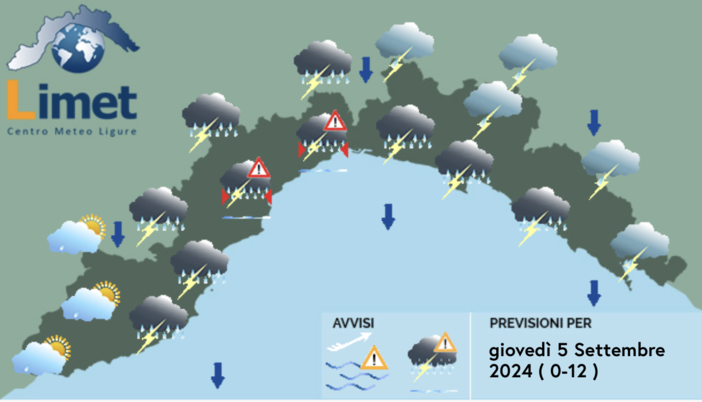 Meteo, rovesci temporaleschi intensi e raffiche di vento fino a cento chilometri orari