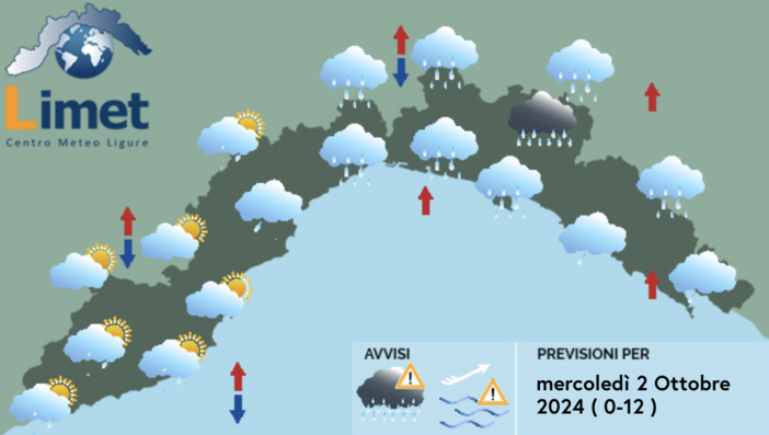 Meteo, piogge su tutta la regione e possibili forti temporali nell'entroterra