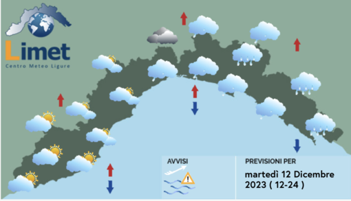 Meteo, cielo coperto sulla costa al mattino, poco nuvoloso nelle zone interne