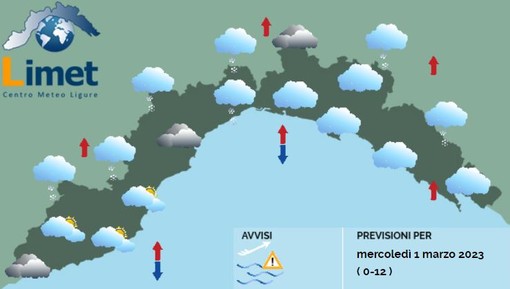 Meteo, torna la neve nell'entroterra, in mattinata piogge sulla riviera di Levante