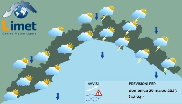 Meteo, qualche rovescio o temporale nella seconda parte di domenica