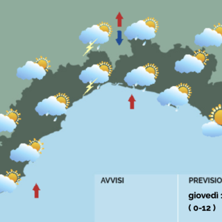 Meteo, possibili piogge al centro della Liguria. Nel pomeriggio ampie schiarite