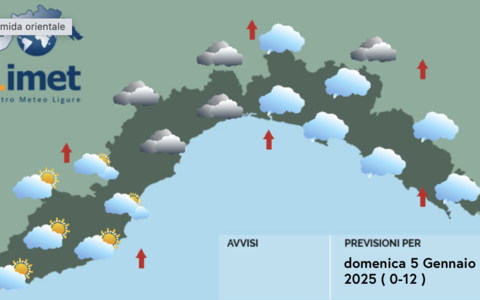 Meteo, deboli piogge possibili tra centro e levante ligure prima della perturbazione dell'Epifania