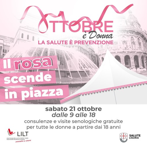 La prevenzione 'in rosa' scende in piazza: sabato 21 ottobre visite gratuite a De Ferrari