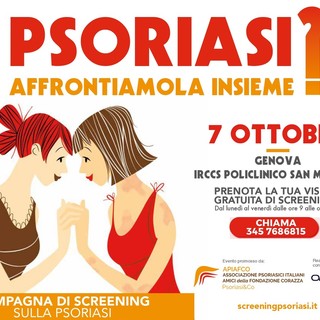 'Psoriasi? Affrontiamola insieme', sabato 7 ottobre al San Martino una giornata di screening gratuito