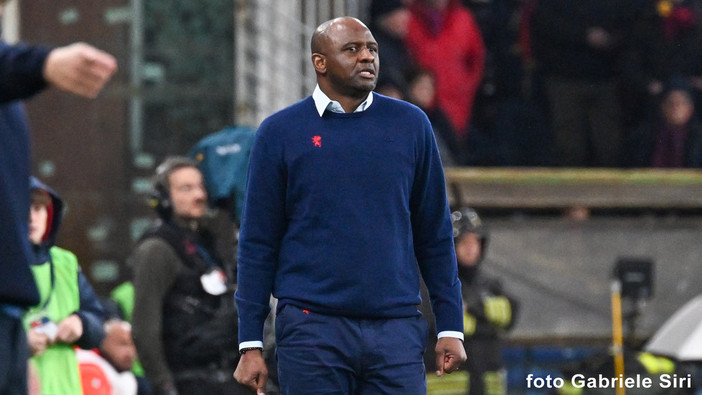 Mister Patrick Vieira: col Napoli la prima sconfitta sulla panchina del Genoa dopo quattro risultati utili (foto Gabriele Siri)