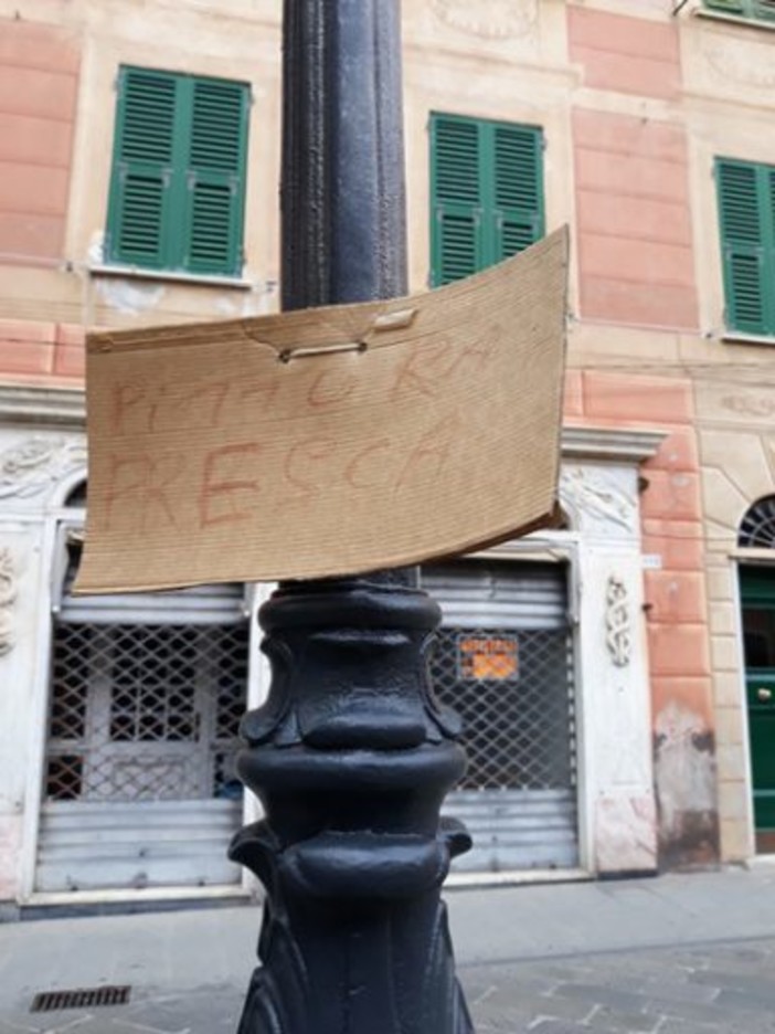 Camogli: pali della luce ridipinti, per ora solo a metà